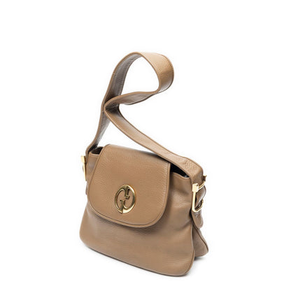 Gucci Flap Bag Brown Grain Calfskin Leather — view 2