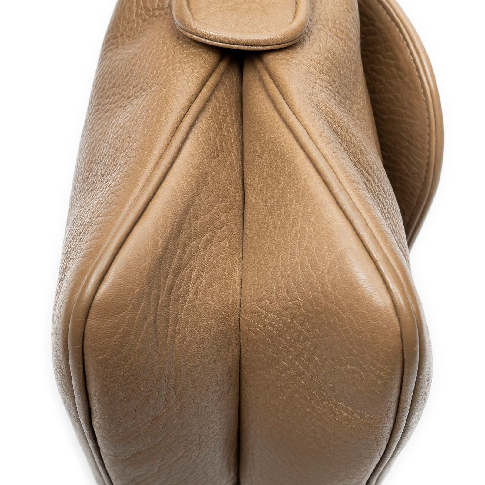 Gucci Flap Bag Brown Grain Calfskin Leather — view 8