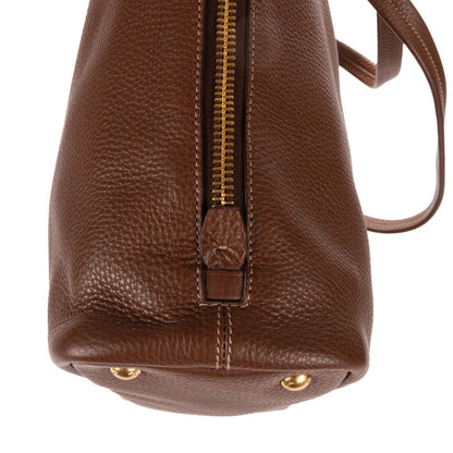Prada Large Zip Tote Bag Brown Vitello Dyno — view 7