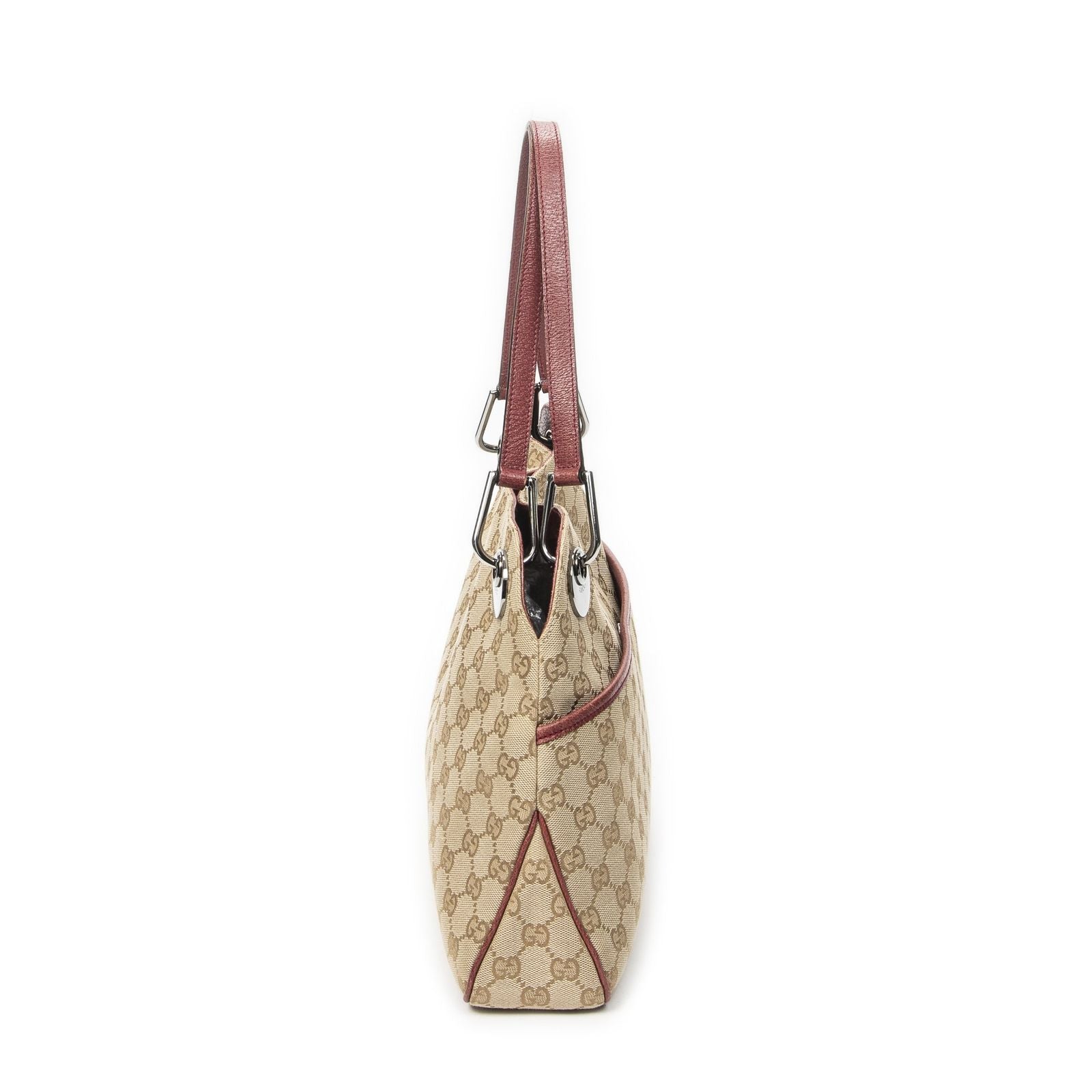 Gucci Eclipse Tote Bag Beige Burgundy GG Canvas — view 4