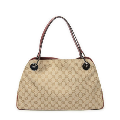 Gucci Eclipse Tote Bag Beige Burgundy GG Canvas — view 5