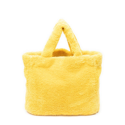 Prada Logo Terry Cloth Tote Bag Yellow Sheep — view 5