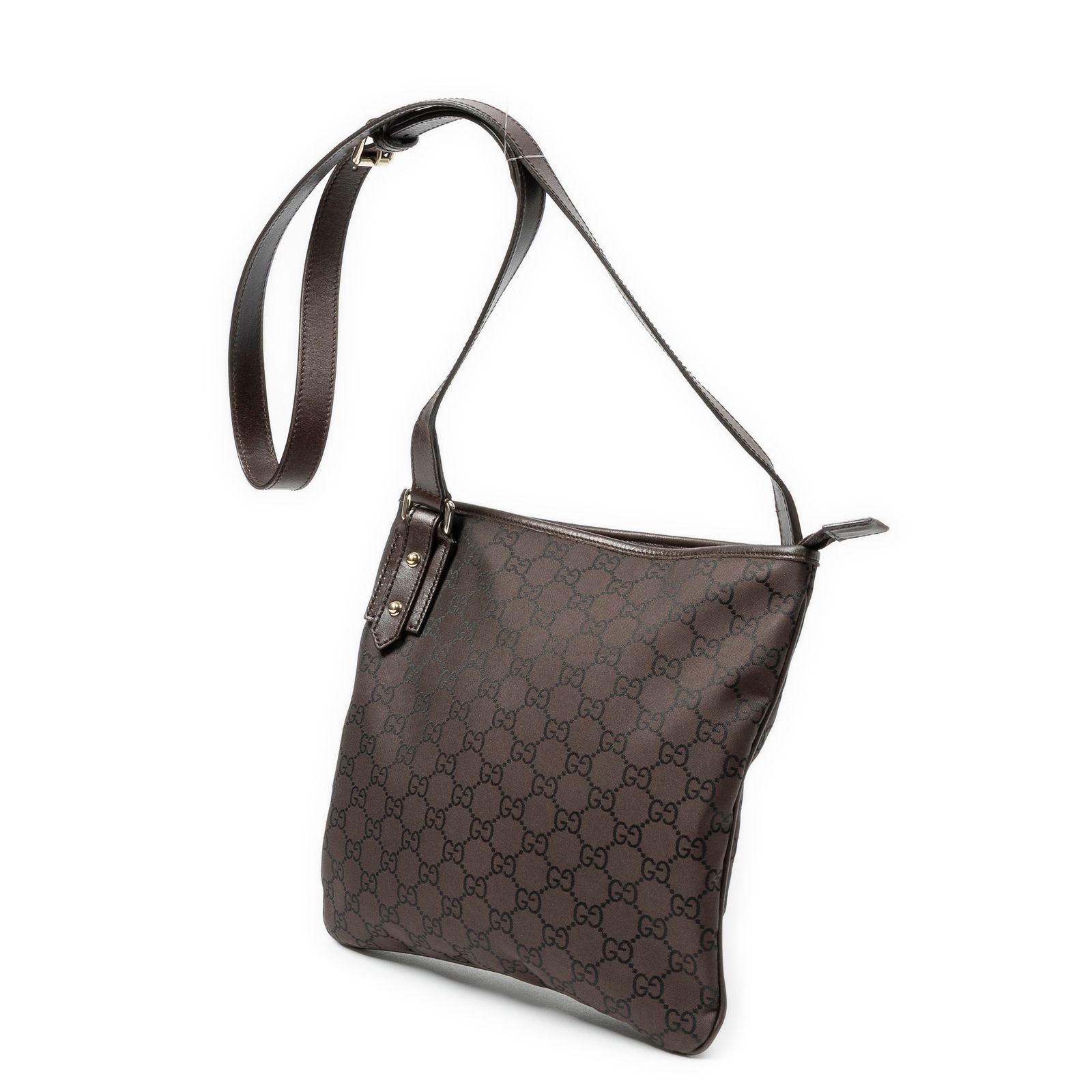 Gucci Cross Belt Bag Brown GG Nylon Canvas — view 2