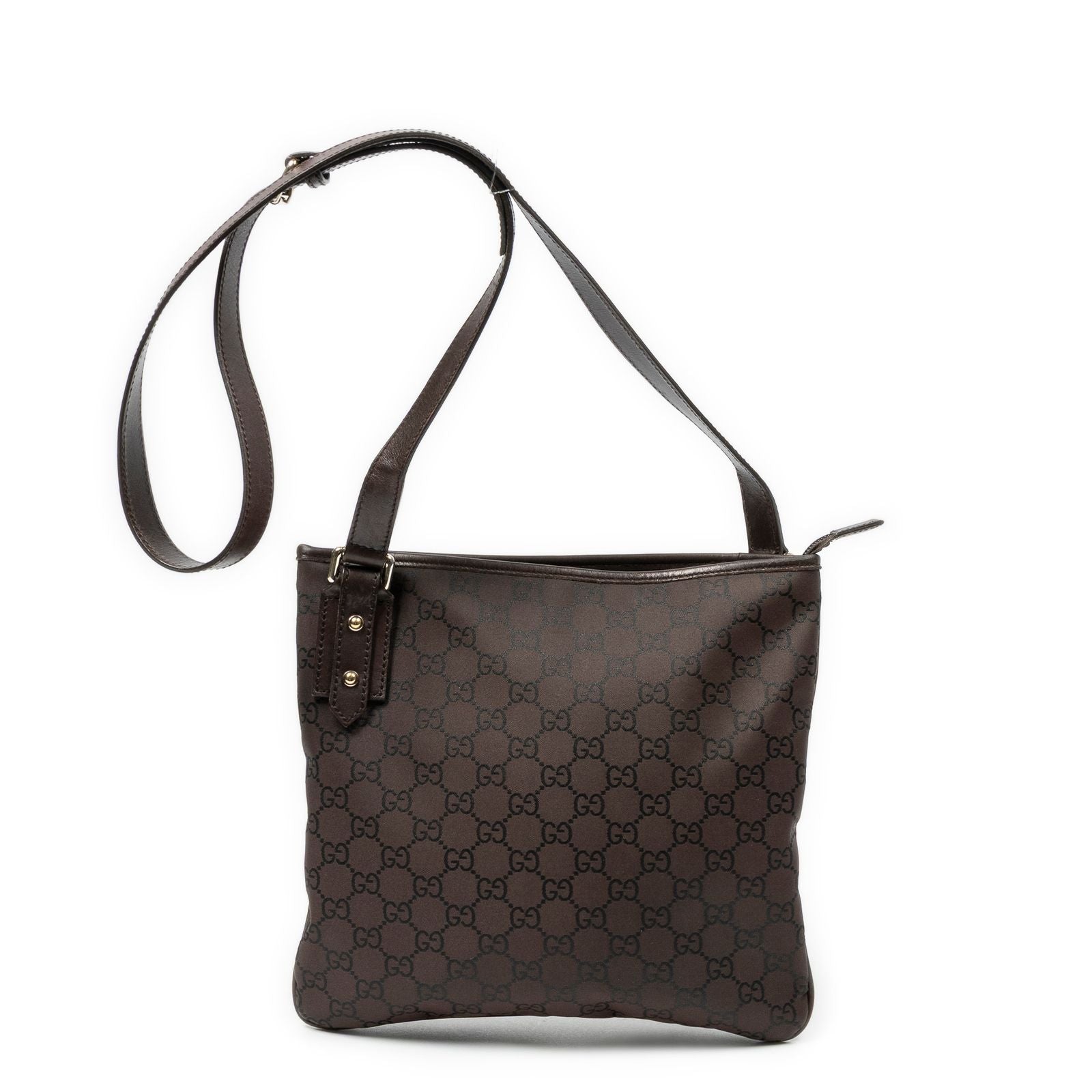 Gucci Cross Belt Bag Brown GG Nylon Canvas