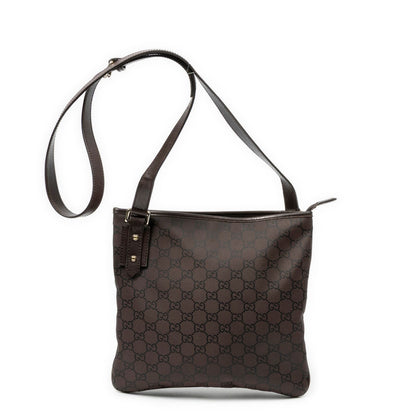 Gucci Cross Belt Bag Brown GG Nylon Canvas