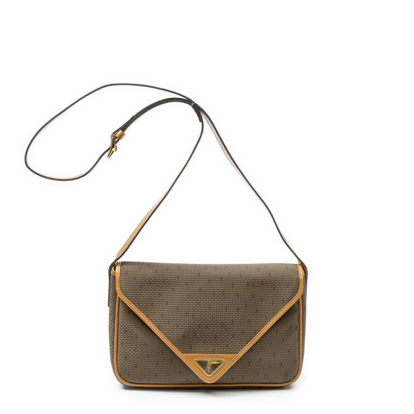 Saint Laurent Vintage Flap Bag Crossbody Tang Gogh Canvas