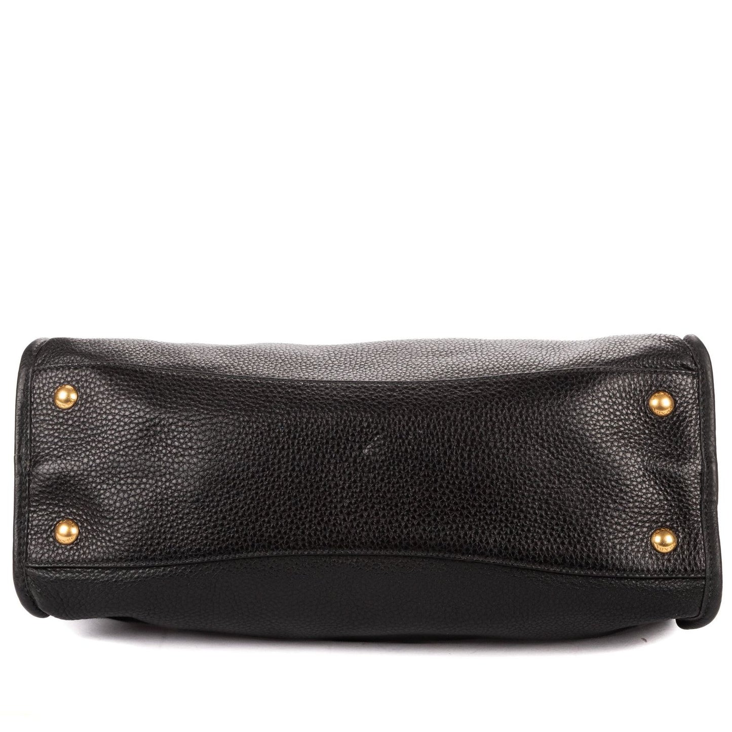Prada Zip Tote Bag Black Grain Calfskin Leather — view 6