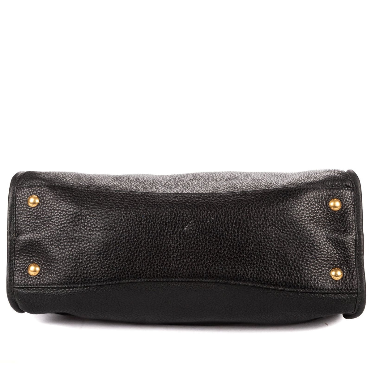 Prada Zip Tote Bag Black Grain Calfskin Leather — view 6