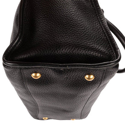 Prada Zip Tote Bag Black Grain Calfskin Leather — view 8