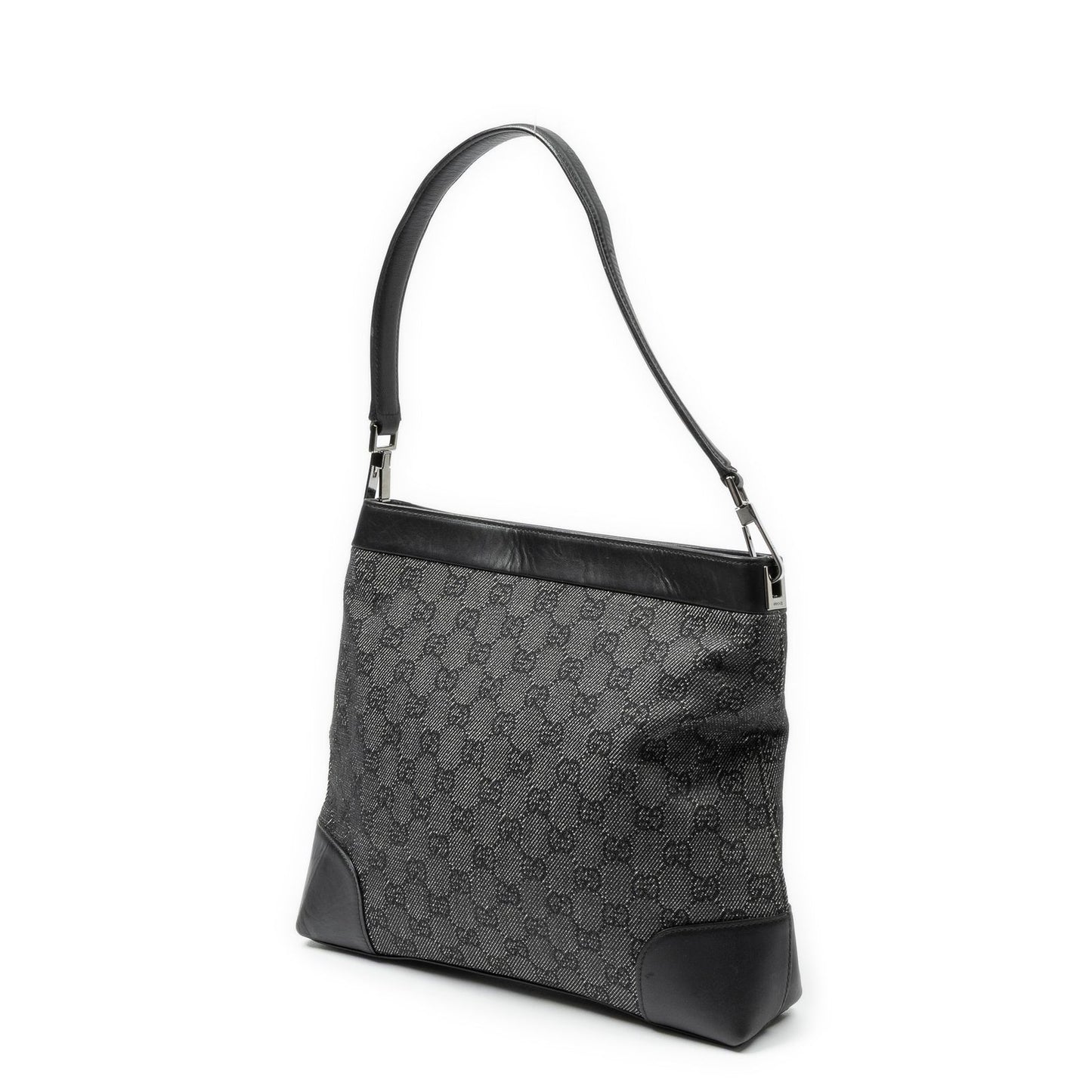 Gucci GG Hobo Shoulder Bag Black Denim Canvas — view 2