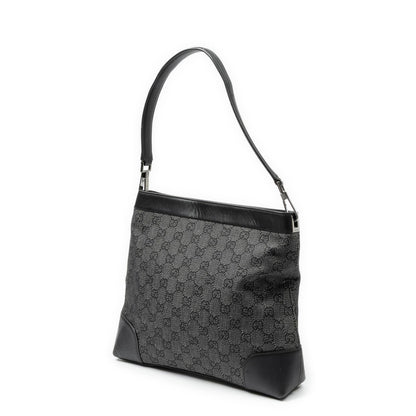 Gucci GG Hobo Shoulder Bag Black Denim Canvas — view 2