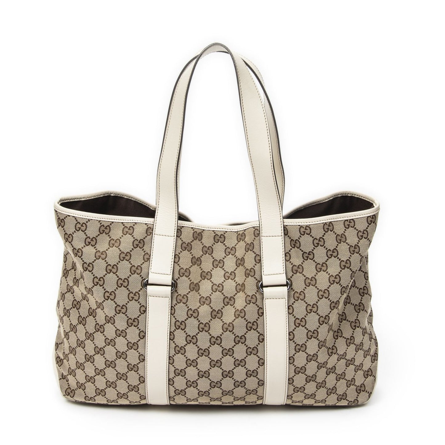 Gucci Shopping Tote Bag White Beige GG Canvas — view 5