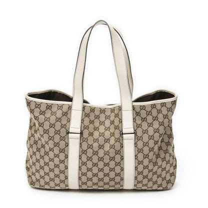 Gucci Shopping Tote Bag White Beige GG Canvas — view 5