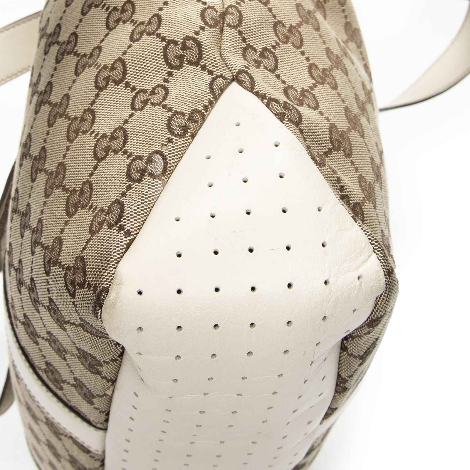 Gucci Shopping Tote Bag White Beige GG Canvas — view 7