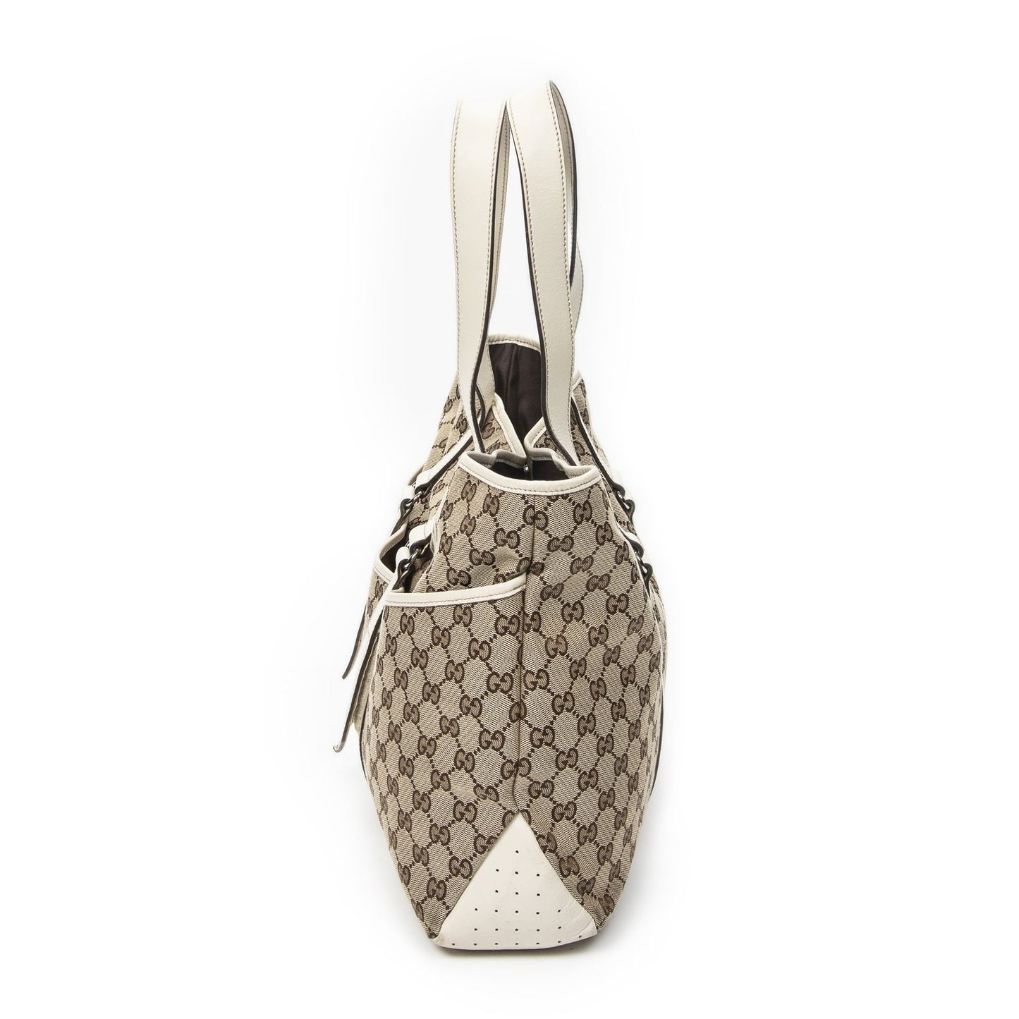 Gucci Shopping Tote Bag White Beige GG Canvas — view 3