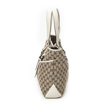 Gucci Shopping Tote Bag White Beige GG Canvas — view 3