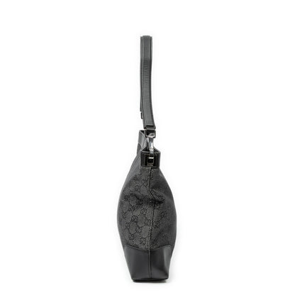 Gucci GG Hobo Shoulder Bag Black Denim Canvas — view 3