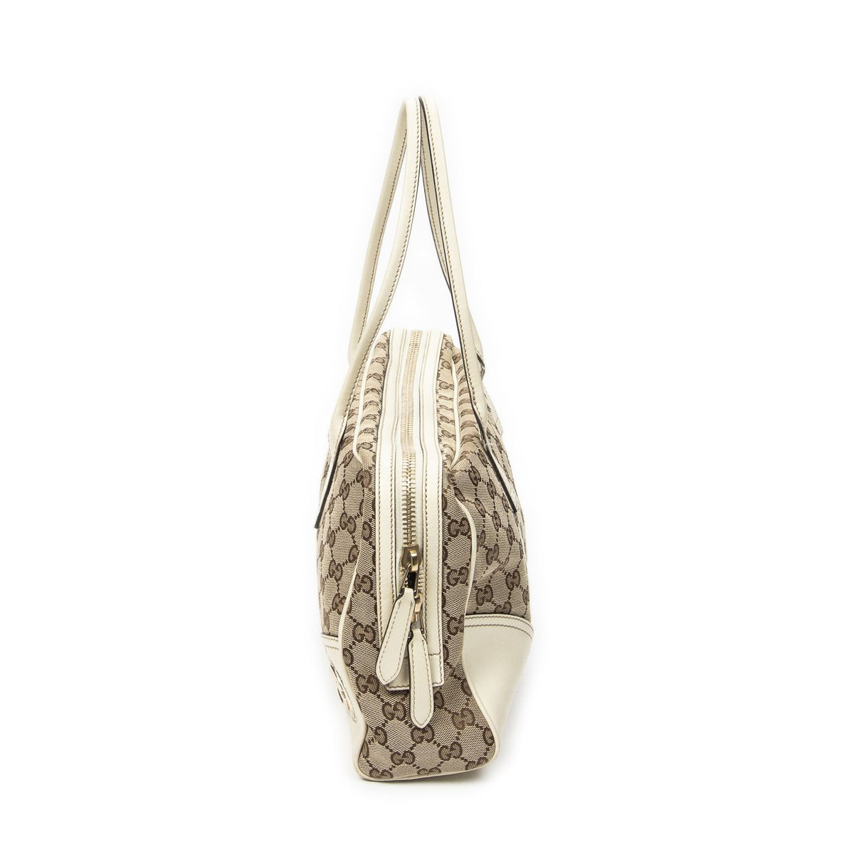 Gucci Britt Satchel Beige Ivory GG Canvas — view 3