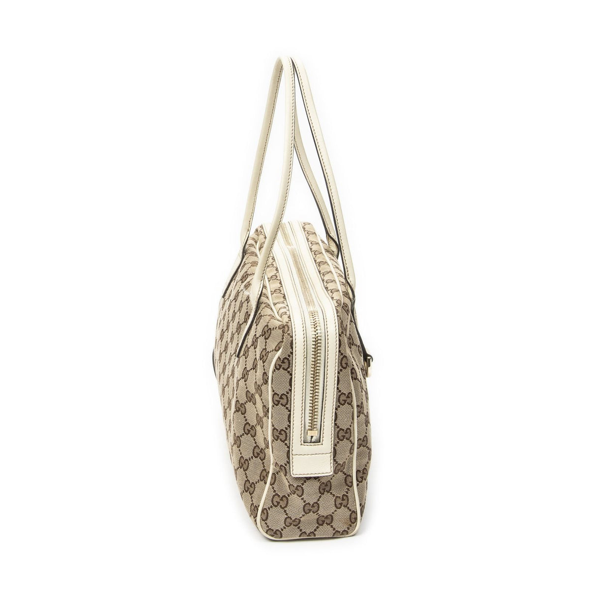 Gucci Britt Satchel Beige Ivory GG Canvas — view 4