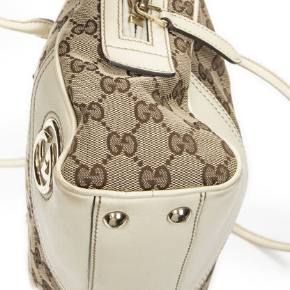 Gucci Britt Satchel Beige Ivory GG Canvas — view 8