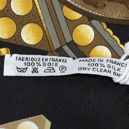 Hermes Scarf Black Gold Silk — view 5