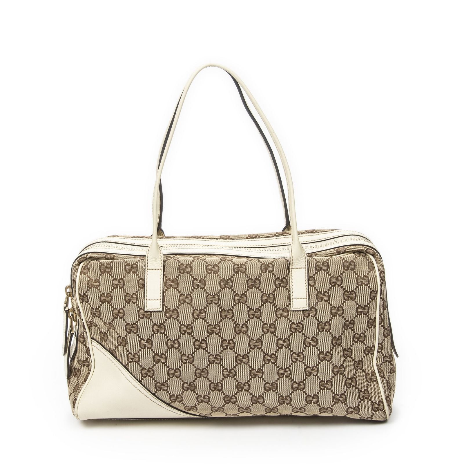 Gucci Britt Satchel Beige Ivory GG Canvas — view 5