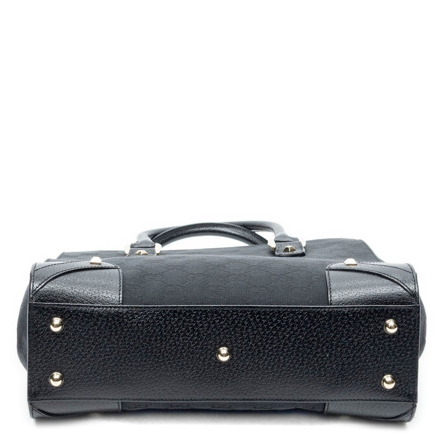 Gucci Nail Head Tote Bag Black GG Canvas — view 6
