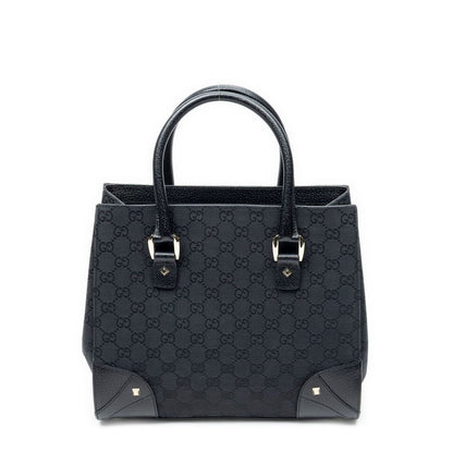 Gucci Nail Head Tote Bag Black GG Canvas — view 5