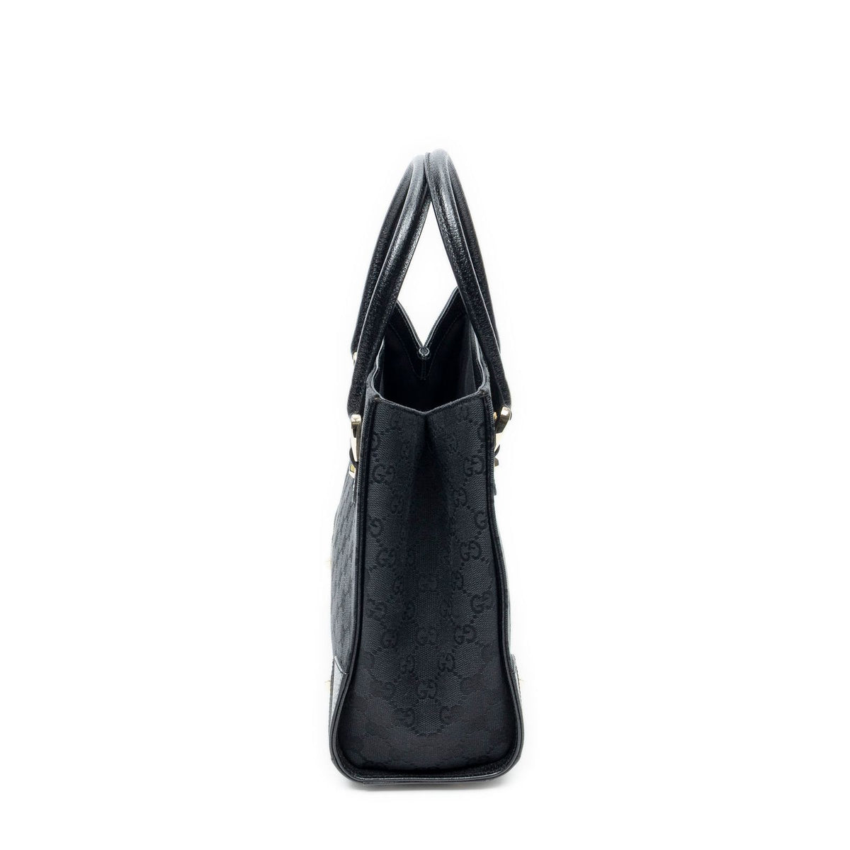 Gucci Nail Head Tote Bag Black GG Canvas — view 4