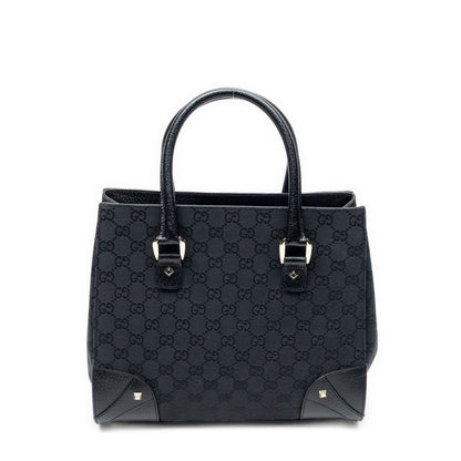 Gucci Nail Head Tote Bag Black GG Canvas