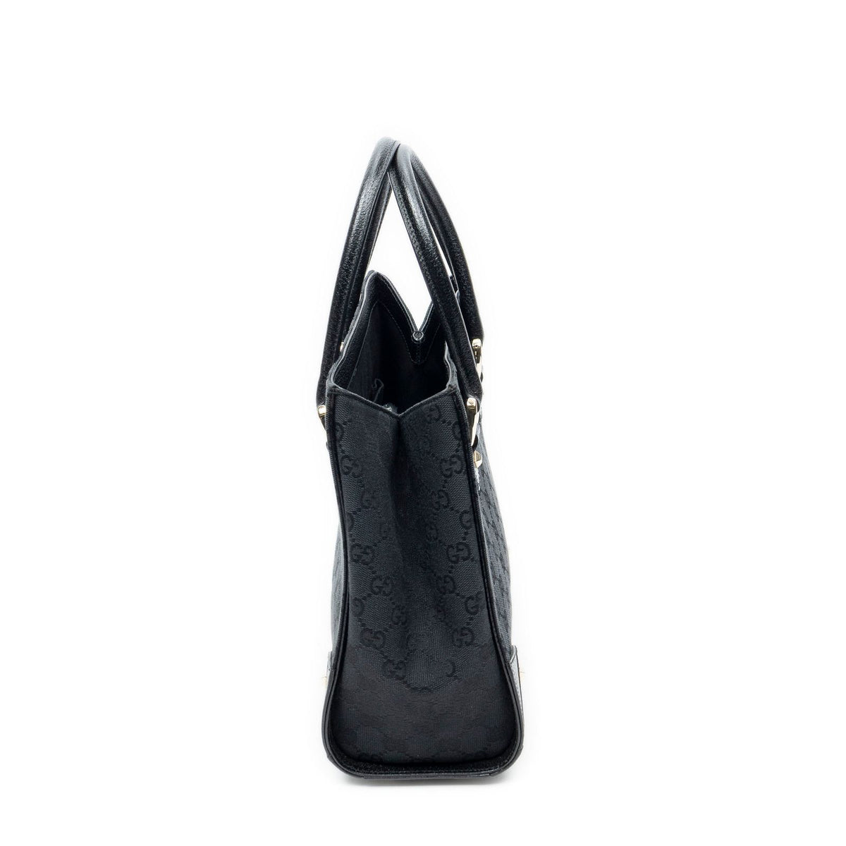 Gucci Nail Head Tote Bag Black GG Canvas — view 3
