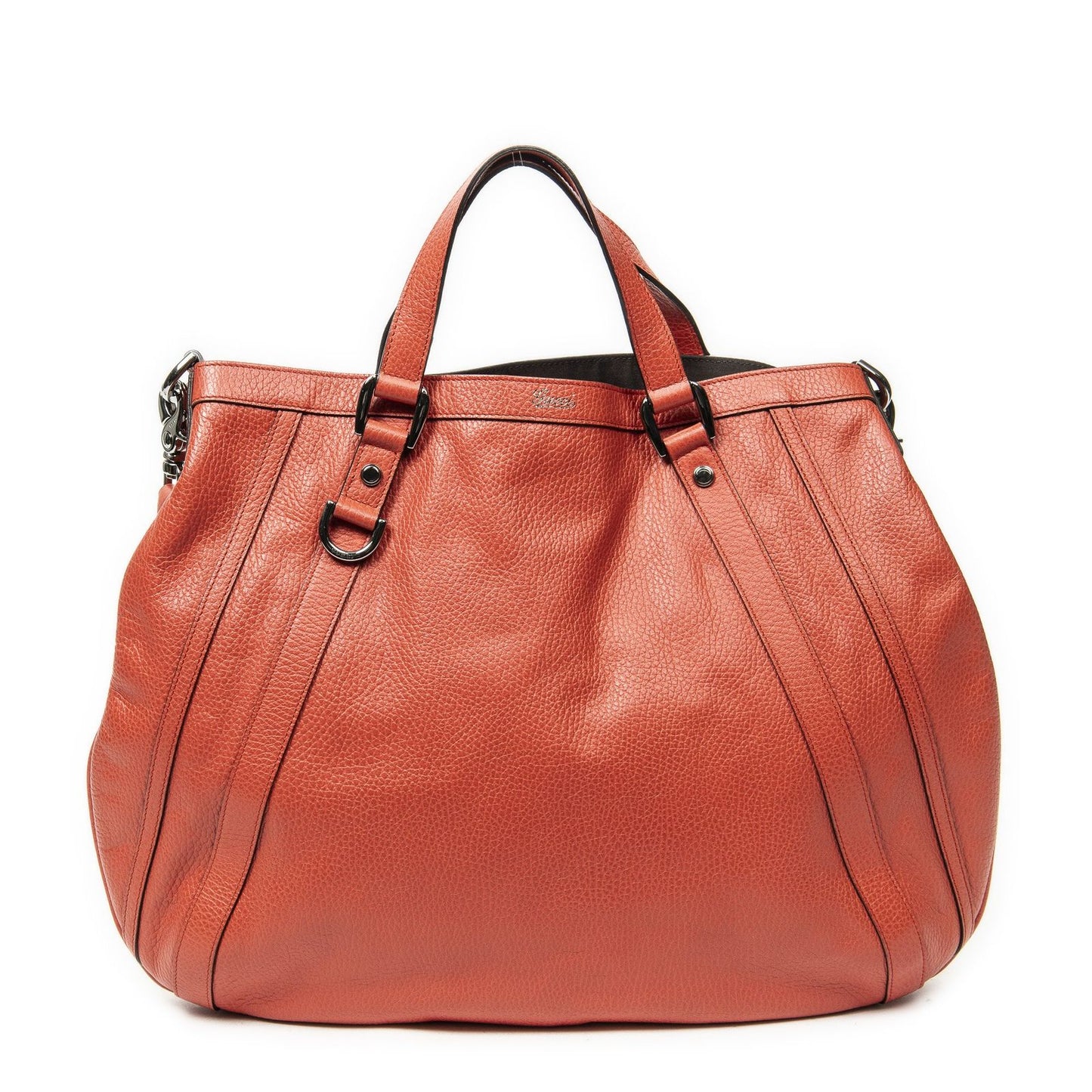 Gucci Convertible Tote Bag Red Grain Calfskin Leather