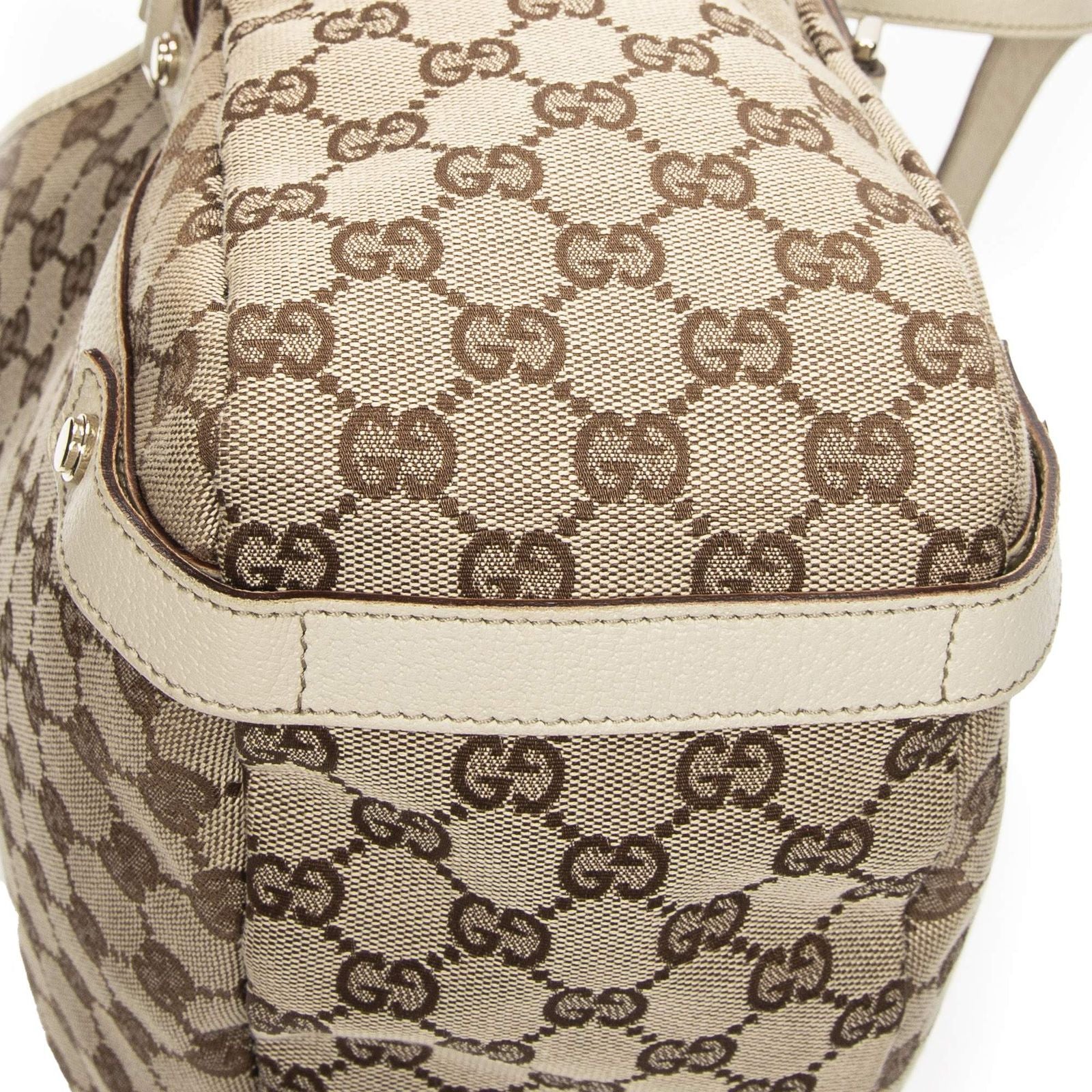 Gucci Abbey Hobo Crossbody Ivory Beige GG Canvas — view 7