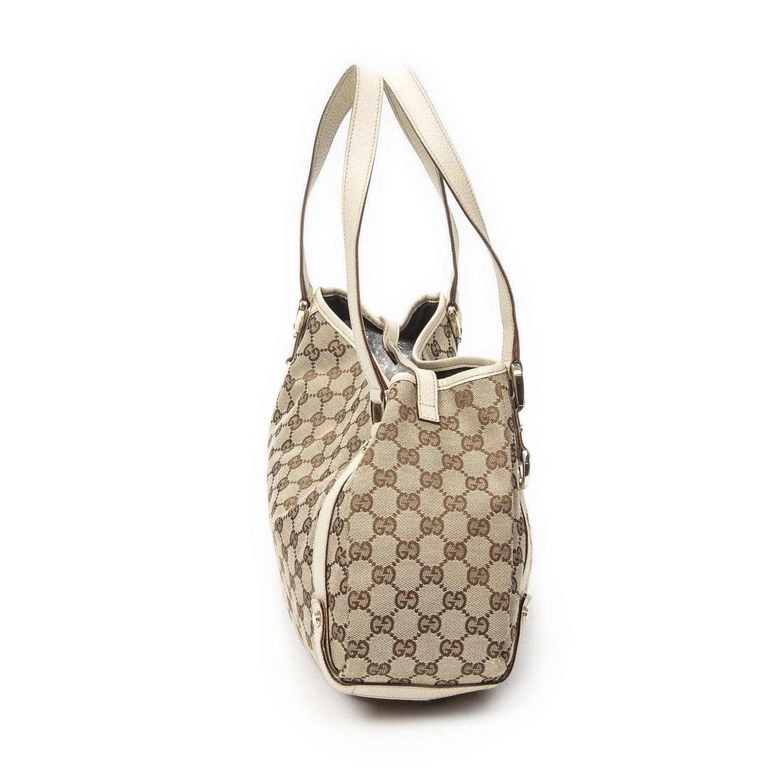 Gucci Abbey Hobo Crossbody Ivory Beige GG Canvas — view 4