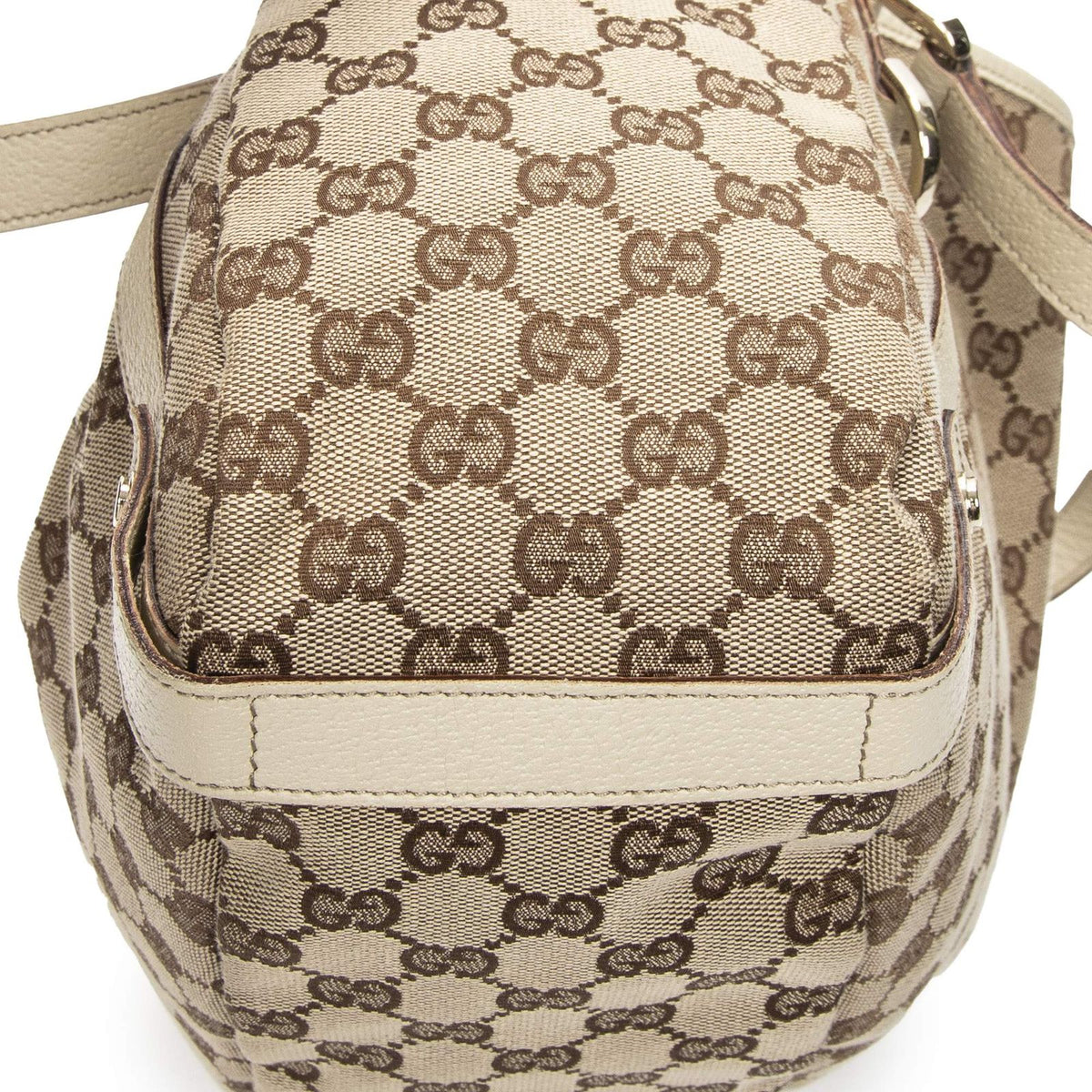 Gucci Abbey Hobo Crossbody Ivory Beige GG Canvas — view 8