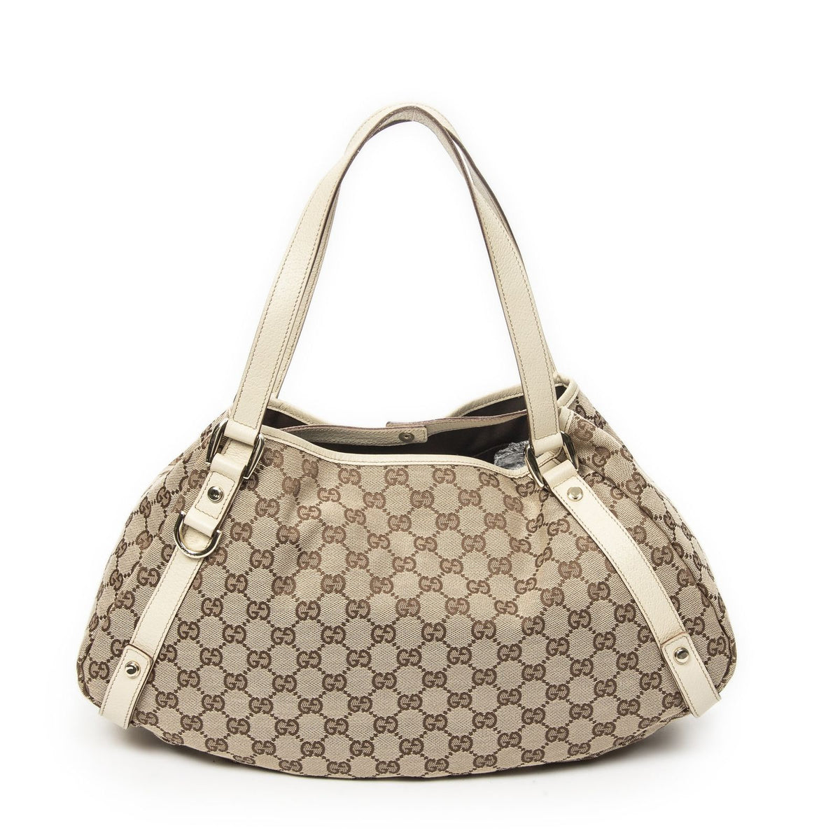 Gucci Abbey Hobo Crossbody Ivory Beige GG Canvas — view 5