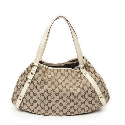 Gucci Abbey Hobo Crossbody Ivory Beige GG Canvas — view 5