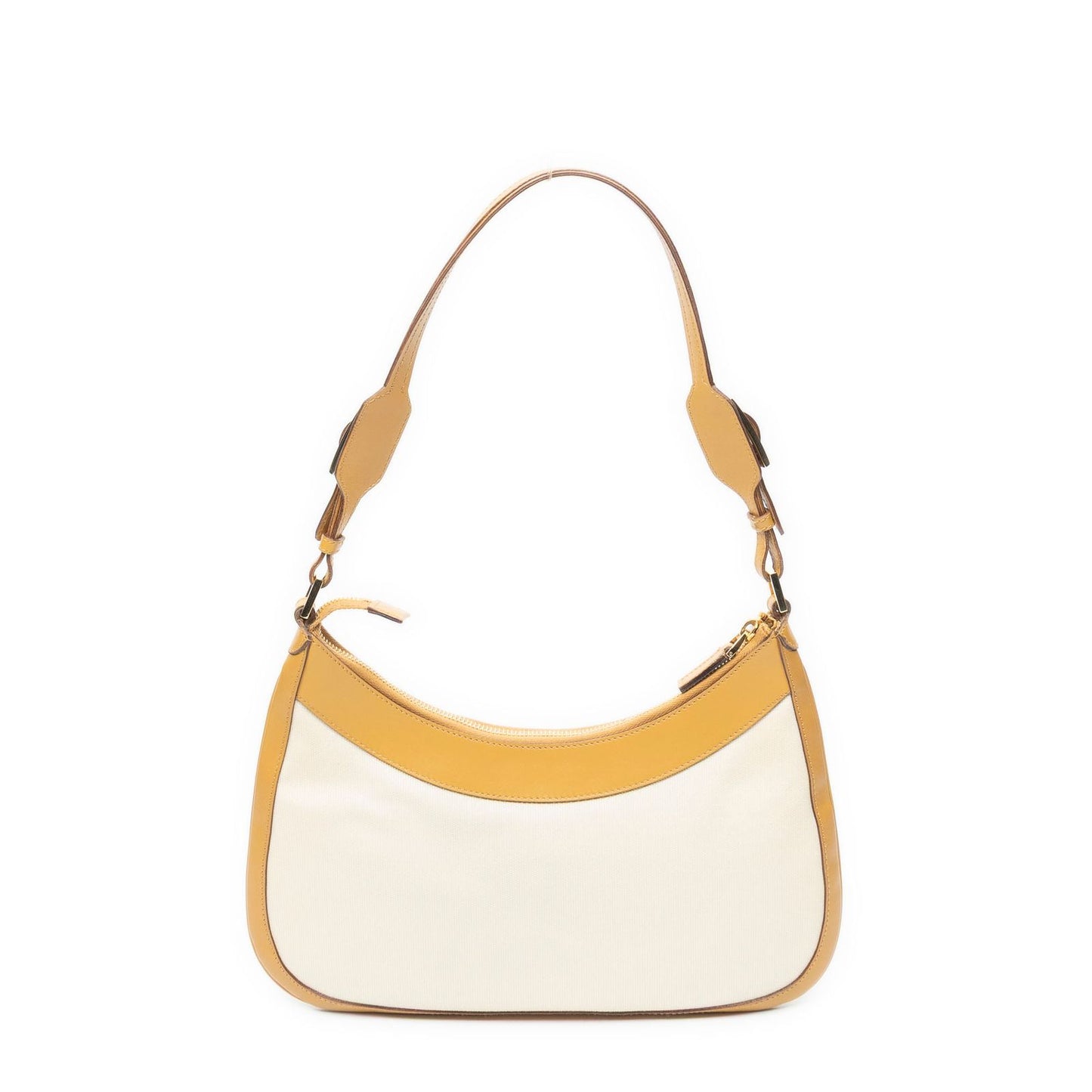 Gucci Zip Hobotan Ivory Woven Canvas Shoulder Bag — view 5