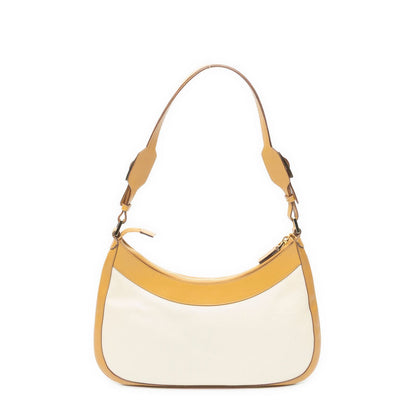 Gucci Zip Hobotan Ivory Woven Canvas Shoulder Bag — view 5