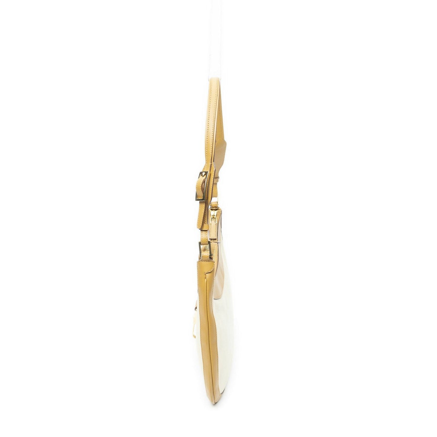 Gucci Zip Hobotan Ivory Woven Canvas Shoulder Bag — view 3