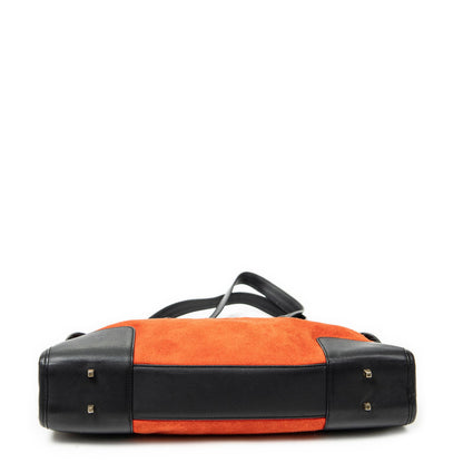 Loewevintage Amazona East West Red Black Suede Leather Shoulder Bag — view 6