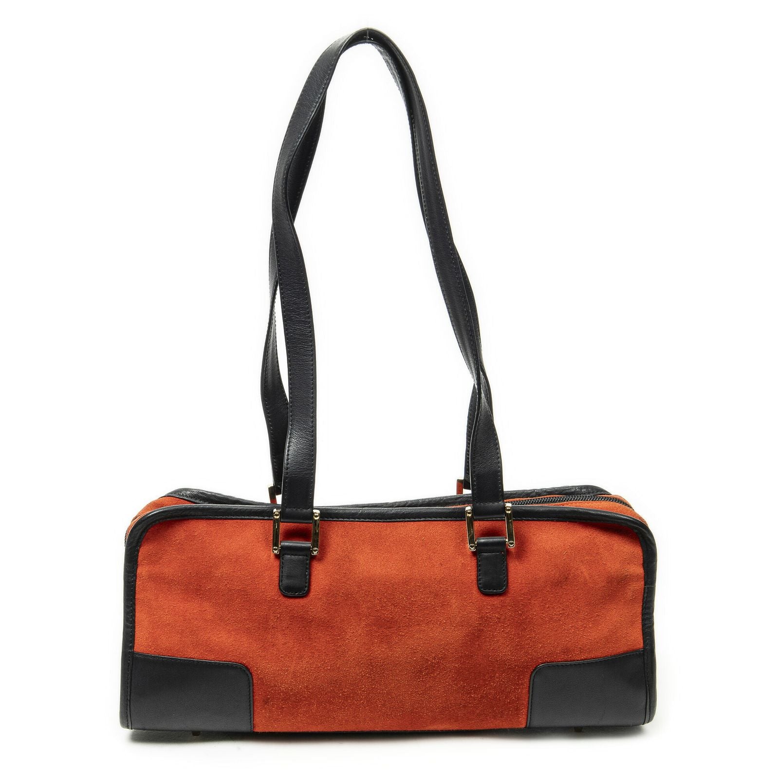 Loewevintage Amazona East West Red Black Suede Leather Shoulder Bag — view 5