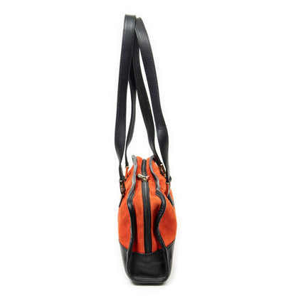 Loewevintage Amazona East West Red Black Suede Leather Shoulder Bag — view 4