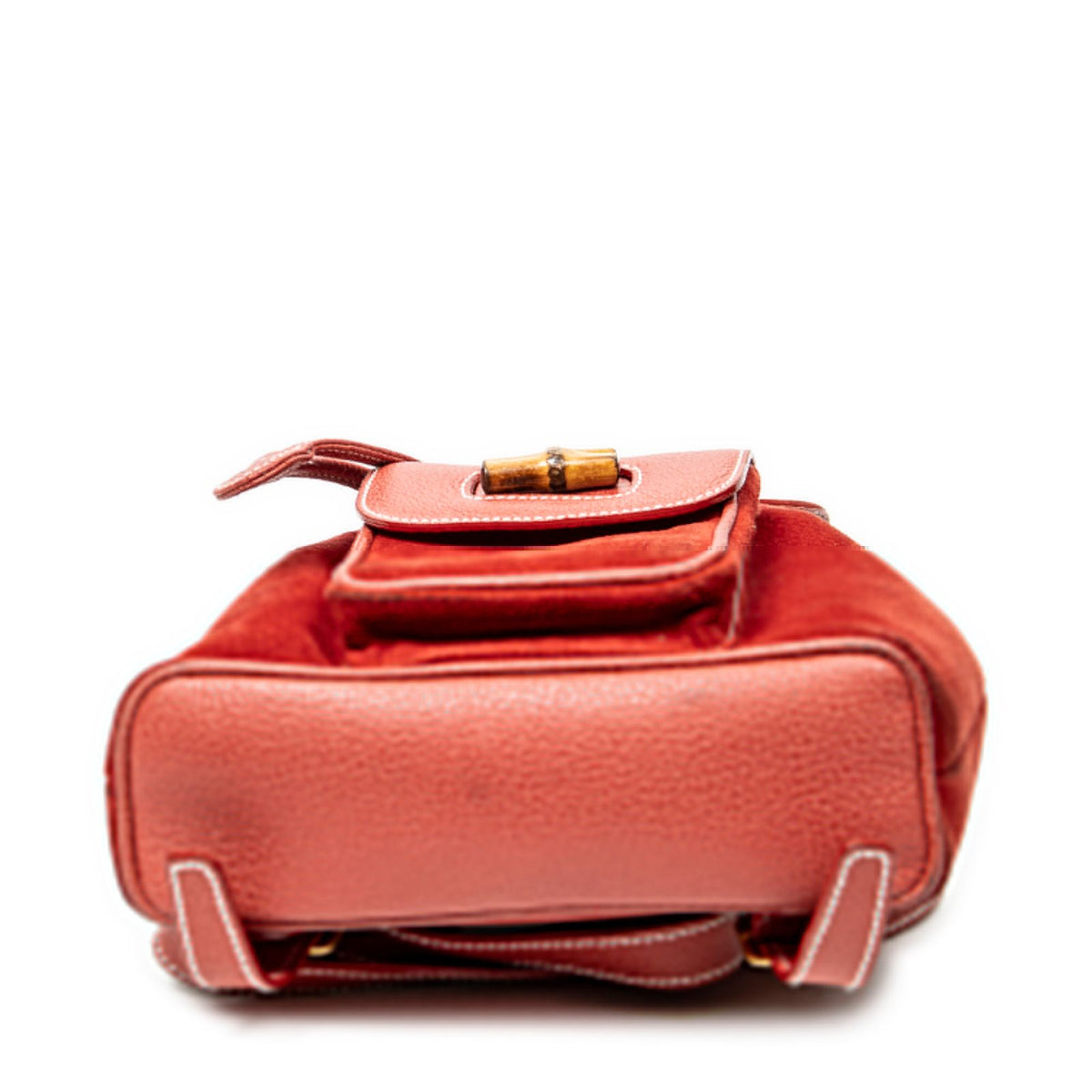 Gucci Mini Bamboo Backpack Red Suede Leather — view 6
