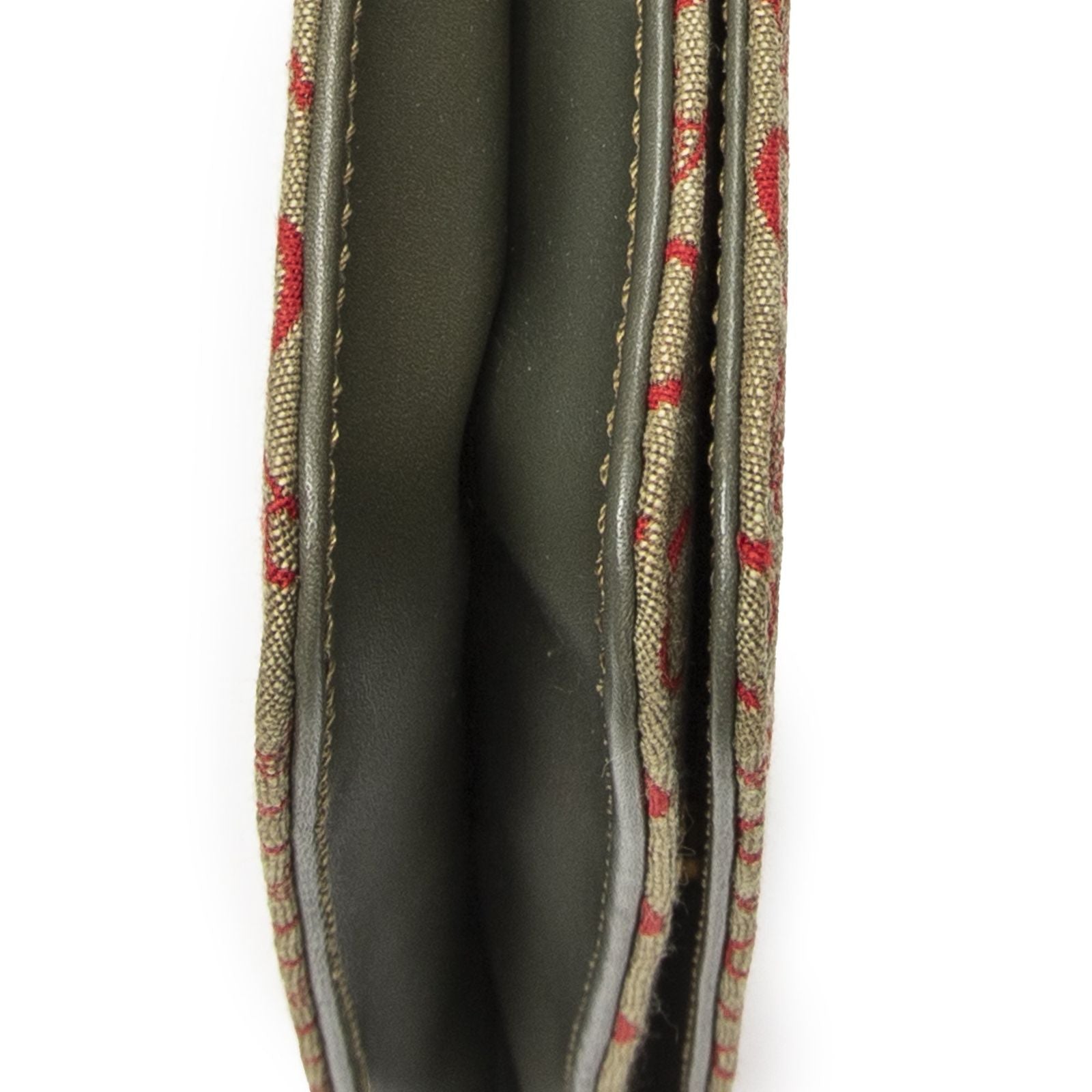 Celine Vintage CD Flap Shoulder Bag Green Red C Macadam Canvas — view 7