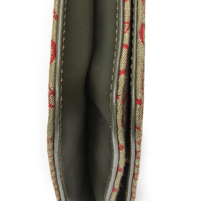 Celine Vintage CD Flap Shoulder Bag Green Red C Macadam Canvas — view 7