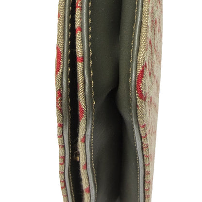 Celine Vintage CD Flap Shoulder Bag Green Red C Macadam Canvas — view 8