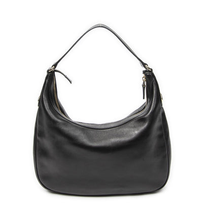 Gucci Signature Hobo Black Calfskin Leather