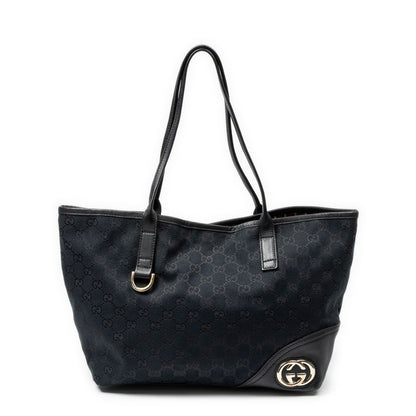 Gucci Small Britt Black GG Canvas Shoulder Bag