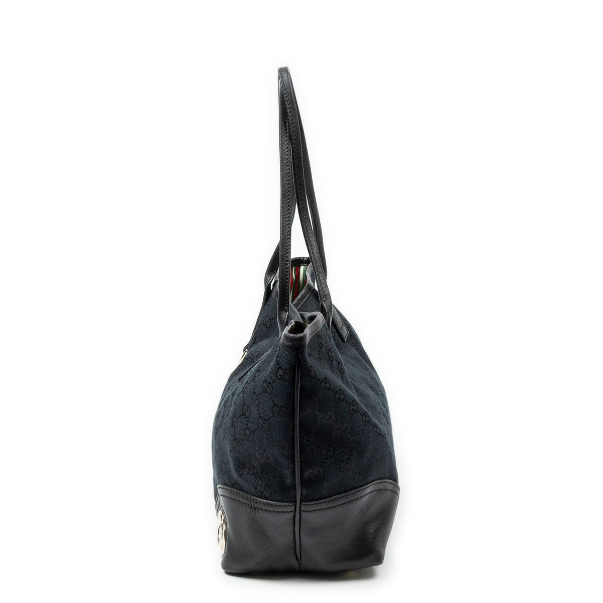 Gucci Small Britt Black GG Canvas Shoulder Bag — view 3